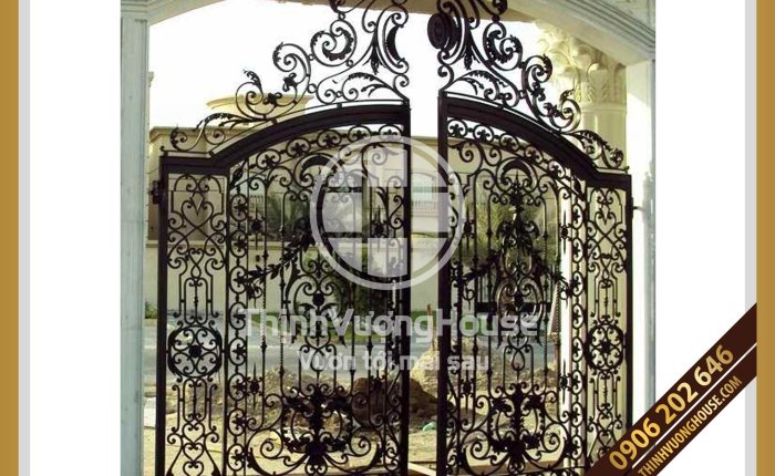 Cửa cổng biệt thự đẹp phong cách Retro hoài cổ
